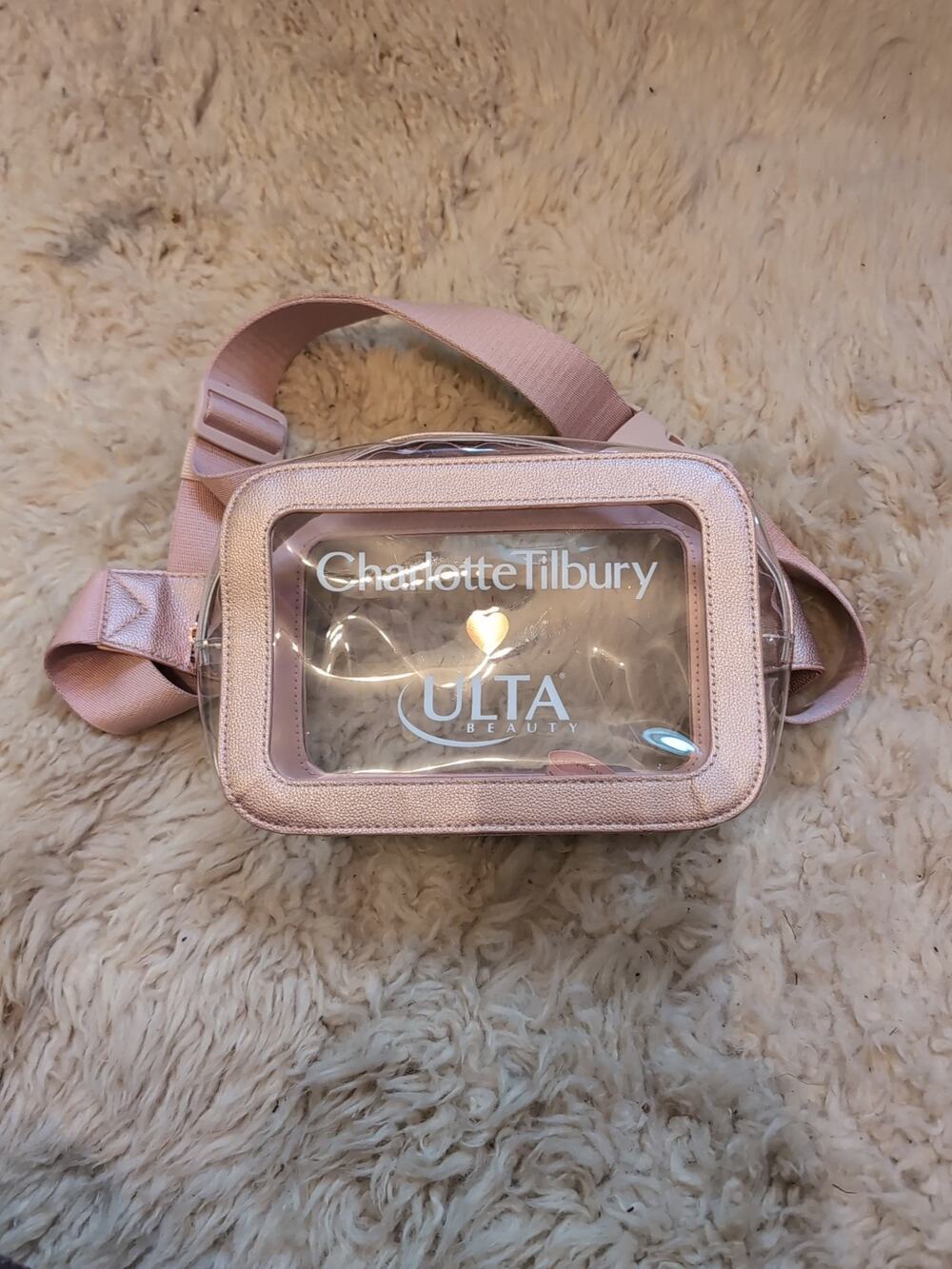 Charlotte Tilbury ULTA Clear Cosmetic Belt Bag New 6” x 8” Travel Concert